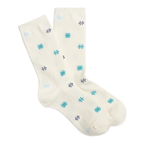 J. Crew Snowflakes Trouser Socks NWT - Picture 1 of 3